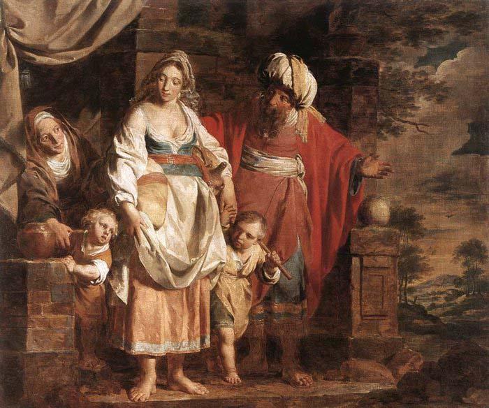 VERHAGHEN, Pieter Jozef Hagar and Ishmael Banished by Abraham oil painting picture